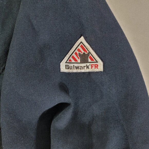 Bulwark FR Men's Size XXL 2XL Flame Resistant Navy Blue Bomber Jacket JNJ8NV3 - Picture 5 of 6